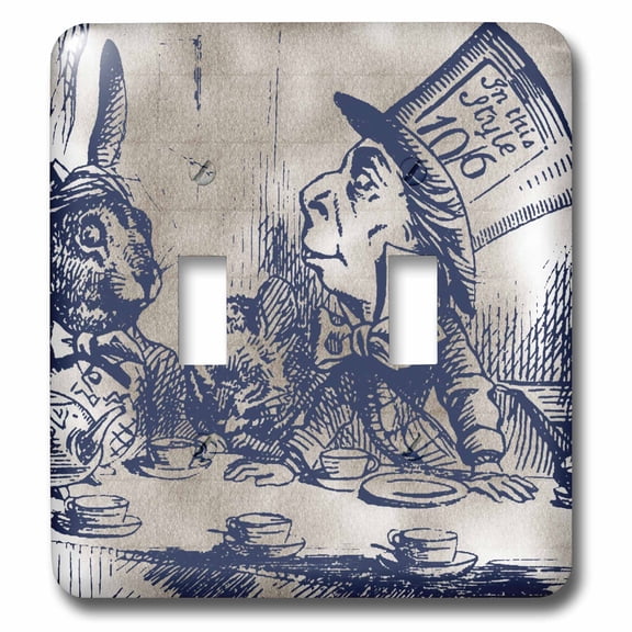 3dRose, Mad Hatter Vintage Alice in Wonderland Tea Party, double toggle switch
