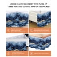 thumbnail image 5 of Abstract Art Bed Skirt King Size 16" Drop Gold Blue Gradient Marble Texture Ruffled Wrap Around Bed Skirts Adjustable Elastic Bedskirt Dust Ruffle for King Size Bed, 5 of 7