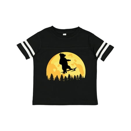 

Inktastic Bear Silhouette Skateboard Moon Gift Toddler Boy or Toddler Girl T-Shirt