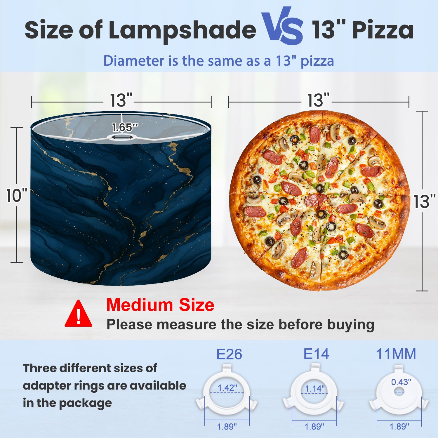 Lampshades 2 Pack Modern abstract luxury for birthday greeting poster navy blue 13"x13"x10" Light Shade for Table Lamps Floor Lamps Drum Lamp Shades Lampshade Replacement Easy Assembly
