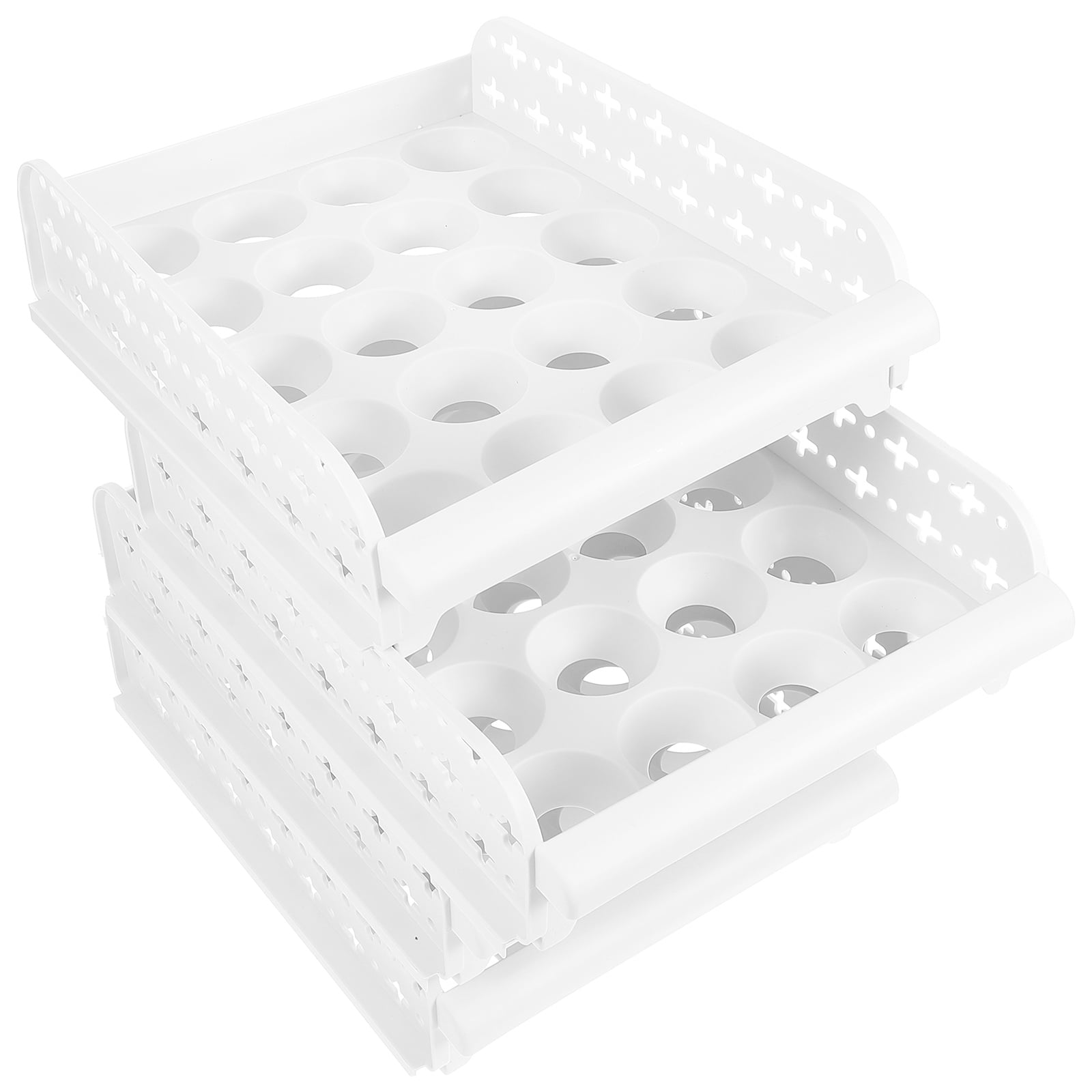 Arborister Stackable Egg Tray Egg Storage Bin Refrigerator Egg Storage Drawer for Home Kitchen ( 4- layer )