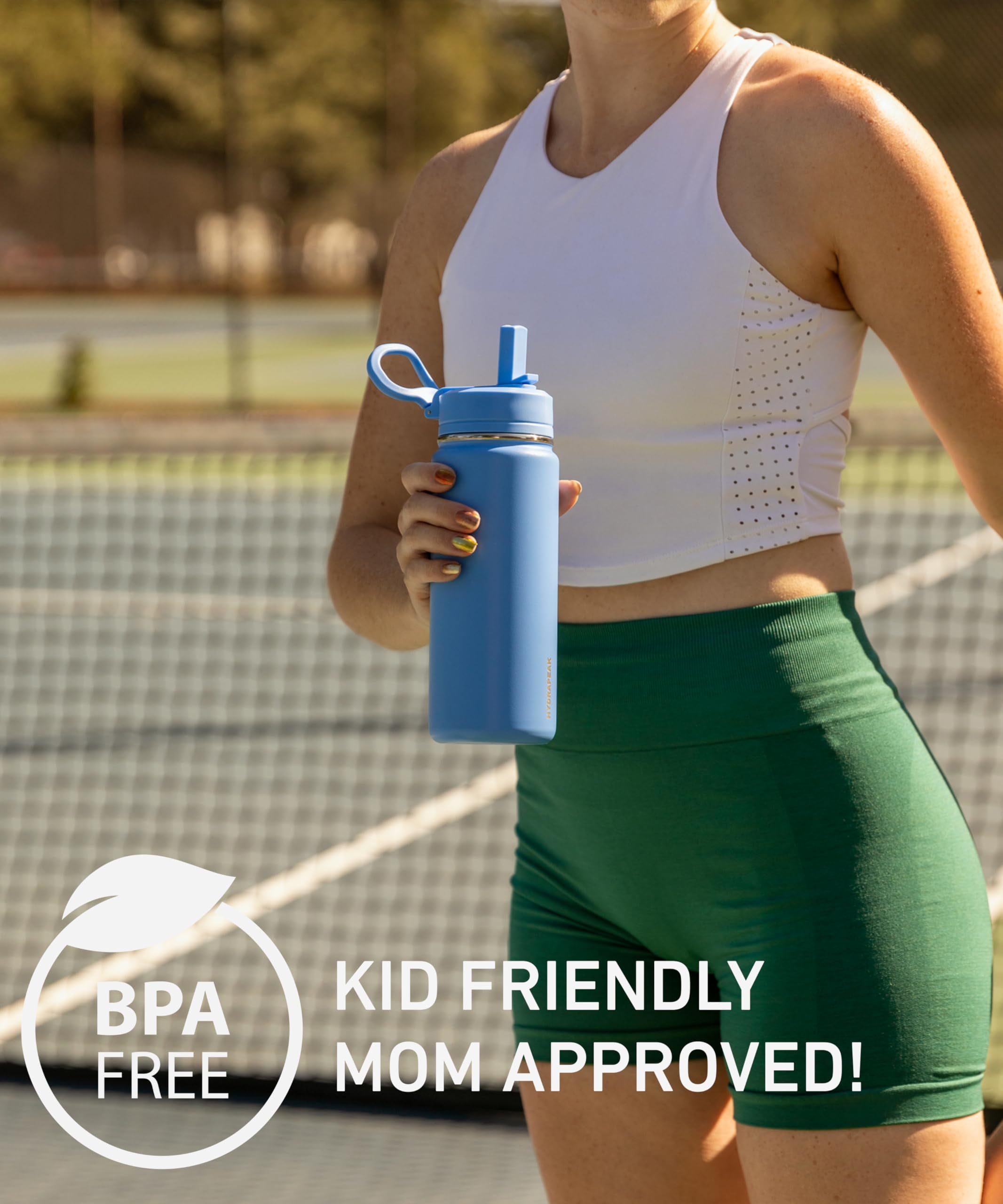 Hydrapeak Mini 20oz Kids Water Bottle with Straw Lid, Stainless Steel Double Wall Insulated Water Bottle for Kids | Leak-Proof and Spill-Proof Kids Water Bottle for School, Cold 24Hrs(Modern Cream)