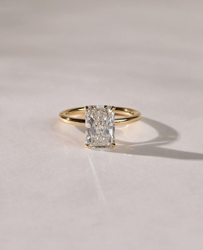 JEWELSBYASAILOR 1.5 Ct Radiant Moissanite Solitaire Engagement Ring / Wedding Ring for Women / 925 Sterling Silver