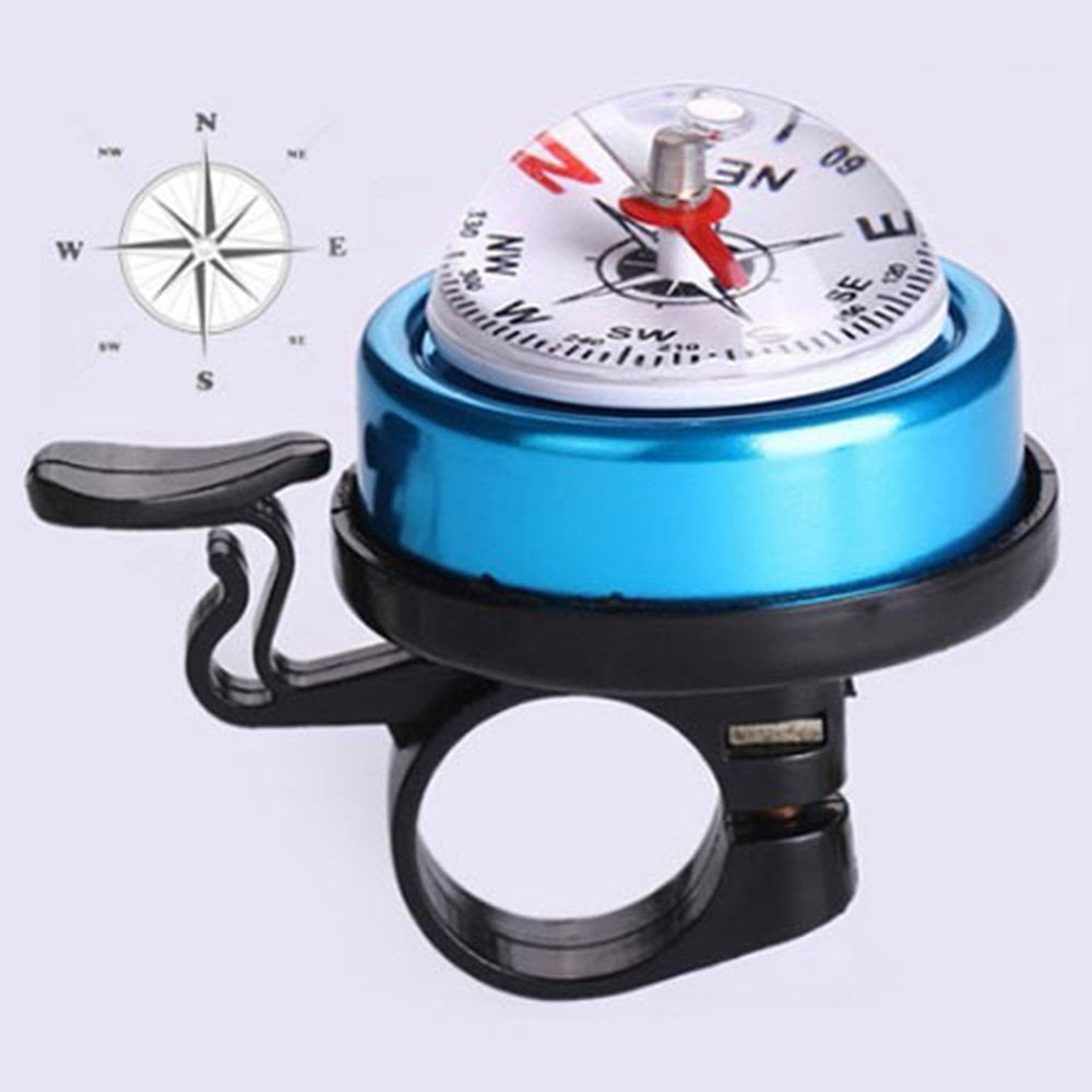 Sonnette Guidon Compacte Sonnette De Vélo Avec Boussole Intégrée - Mini Cloche Aluminium 34 Mm Noir Sonnette Vélo Avec Compas