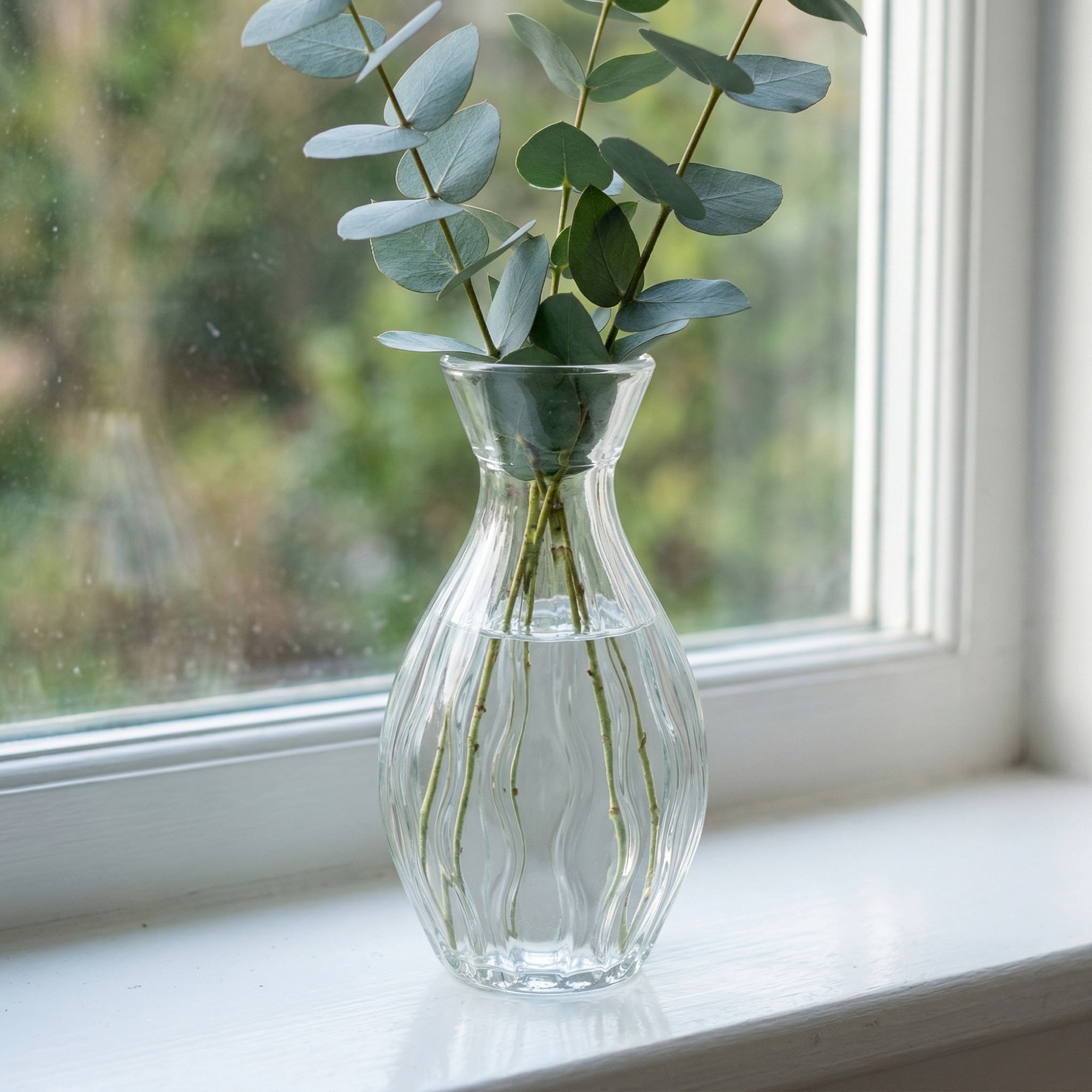 Unique Bargains Glass Bud Vases Set for Small Flower Vases Clear 2.3"L x 2.3"W x 4.3"H