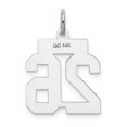 thumbnail image 3 of 14k White Gold Satin Brush Finish Small Size Number 26 Charm Pendant, 3 of 3