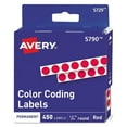 thumbnail image 2 of Handwrite-Only Permanent Self-Adhesive Round Color-Coding Labels In Dispensers, 0.25" Dia., Red, 450/roll, (5790) | Bundle of 5 Packs, 2 of 3