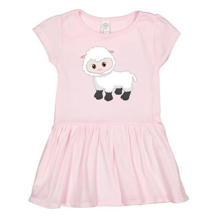 

Inktastic Cute White Lamb Gift Toddler Girl Dress