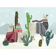 thumbnail image 2 of Borges, Victoria 24x19 White Modern Wood Framed Museum Art Print Titled - Holiday Llama Collection A, 2 of 4
