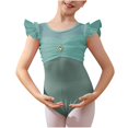 thumbnail image 1 of Timegard Girls Clothes Baby Toddler Ruffle Cap Sleeve Mesh Rompers Dance Costume Cute Comfy Fitting, 1 of 4