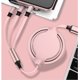 thumbnail image 3 of Cable de carga retráctil 3 en 1 On The Soft Glue Go, compatible con carga rápida y sincronización de datos, compatible con dispositivos Micro USB, USB-C/Type-C rosa Jormftte HMJM153-4, 3 of 5
