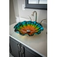 thumbnail image 4 of Wave Rim Multi Color Glass Vessel Sink, 4 of 8