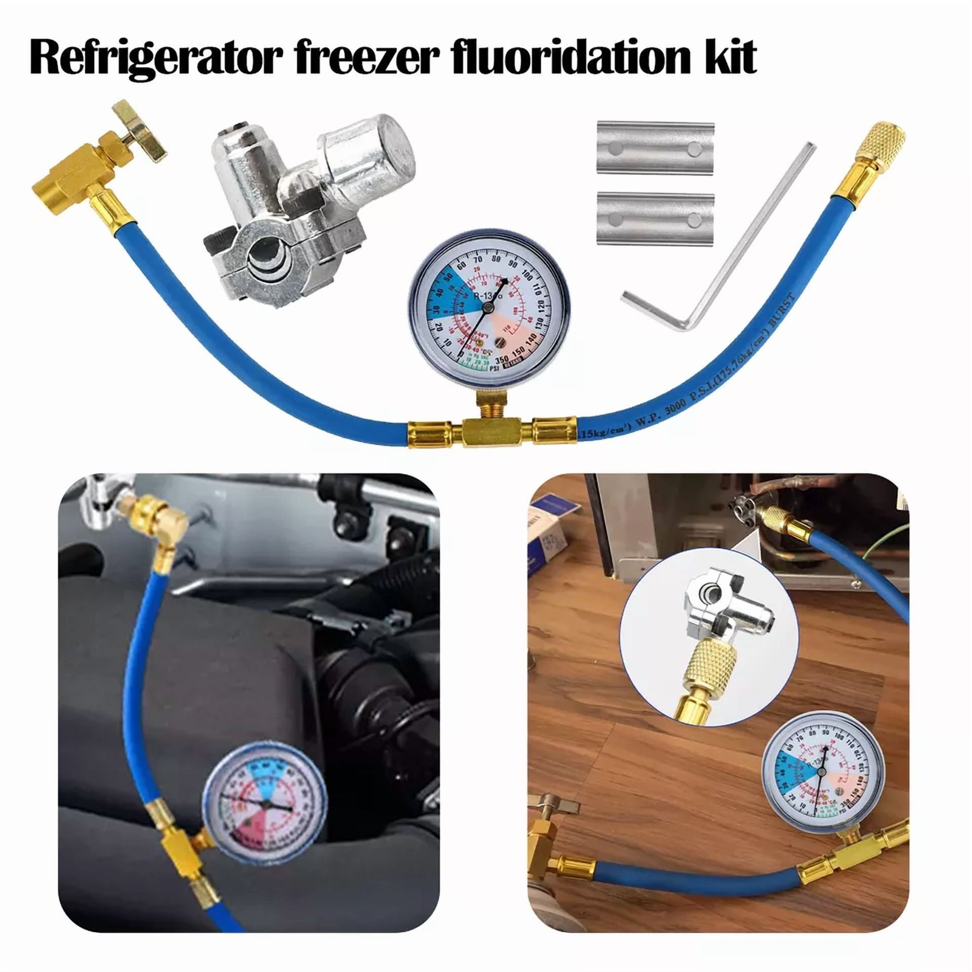 CIRCLE- Bpv31 Bullet Piercing Tap Valve Kits For Home Use Refrigerator W/ Pressure Gauge