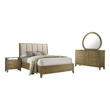 Coaster Granada 4-Piece Wood California King Bedroom Set Natural Pine and Beige