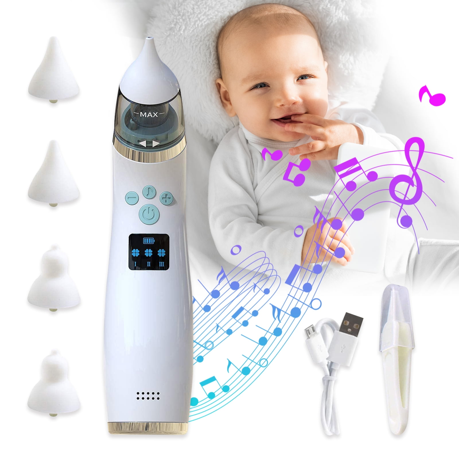 Electric Baby Nasal Aspirator Safe Hygienic Booger Cleaner For Infant Toddler 