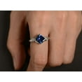 thumbnail image 2 of 2.10Ct Princess Cut Simulated Blue Sapphire Women's Wedding Ring 14k White Gold Plated, 2 of 3