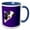 Blue/White, variant on 3drose, Cartoon Style Black and White Dairy Cow, 11oz Two-tone Red Mug