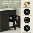 thumbnail image 3 of 30"W Modern Bathroom Vanity with Ceramic Sink & Soft-Close Doors, U-Shaped Adjustable Shelf, Solid Wood Frame & MDF Construction, Black, 3 of 9