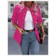 thumbnail image 4 of Blazer SweatyRocks para mujer, con botones abiertos en la parte delantera, poliéster rosa intenso, 4 of 6