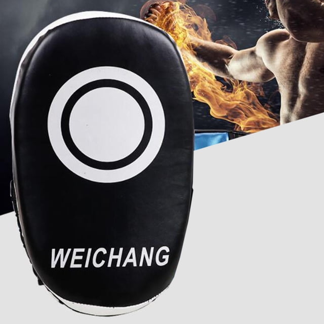 Kick Muay Thai Kickboxing, almohadilla corporal llamativa para patadas curvas, entrenamiento de boxeo MMA con objetivo de pie de punzonado, asas blanco negro 20x34cm DYNWAVEMX Almohadilla de boxeo