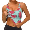 thumbnail image 3 of Uemuo Watermelon Pattern Women's Sports Bra - High Impact Support, Breathable, and Comfortable Athletic Bra for Running, Yoga, and Workouts, 3 of 9