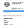 thumbnail image 2 of Front Brake Rotor - Compatible with 2010 - 2017 Chevy Equinox 2011 2012 2013 2014 2015 2016, 2 of 2