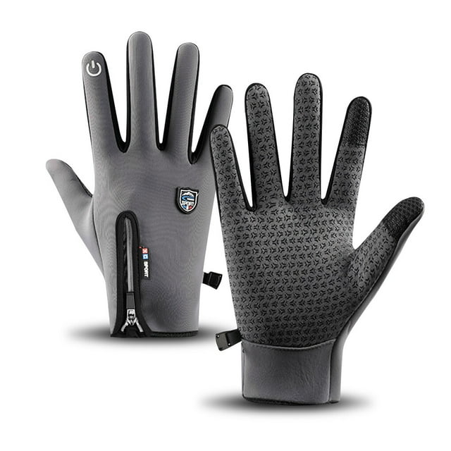 Eigraketly Guantes de invierno resistentes a la intemperie al aire libre Pantalla táctil impermeable Cálido Unisex Senderismo Correr Mano Pesca Type3 NO3