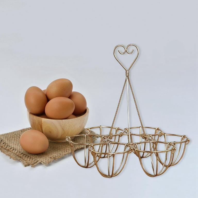 Egg Holder Countertop Egg Storage, Egg Baskets for Fresh Eggs, Vintage Cast  Iron Golden