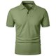 thumbnail image 3 of Manga Corta de Verano Tops de Color Sólido Casual Manga Corta Cuello Redondo Doblado Hendidura Superior, Camisa de Fibra de Poliéster para Hombres, Lavado de Manos, 3 of 5
