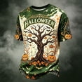 thumbnail image 4 of YNGKMEA Halloween Shirts for Men Novelty Graphic Tshirts Spooky Pumpkin Skeleton Costume Short Sleeve Crewneck Tops for Holiday Party Festive, 4 of 4