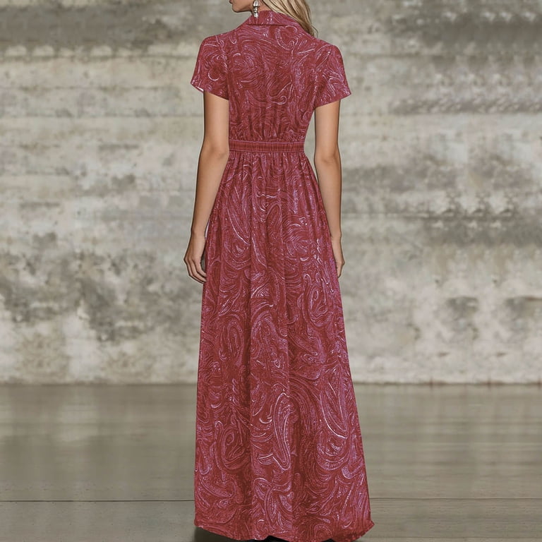 paisley print boho maxi dress Women's Paisley Print Maxi Dress M