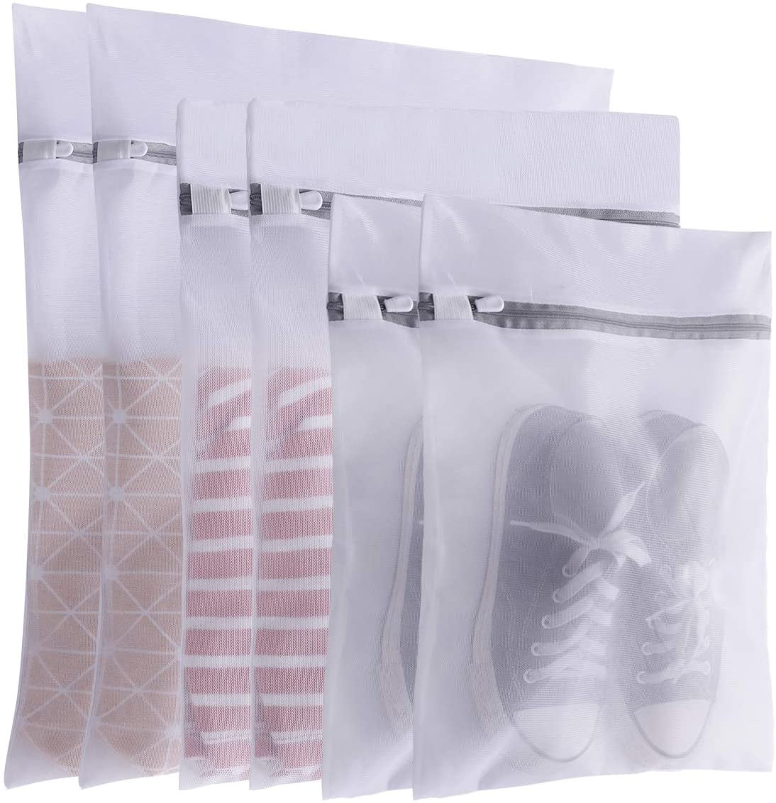 Reusable and Durable Laundry Bags with Zips Jackets Socks Pants Sweaters 4PCS Mesh Laundry Bags 2 Sizes-60*60cm/60*50cm Washing Bags for Quilt Cover,T-shirt Large Laundry Bags Dress