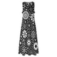 thumbnail image 3 of Black and White Floral Print - Cute Flowers // Version // Long Dress prom dress Dress, 3 of 6