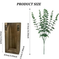 Walmart Outlet! Aminojy Plant Wall Decor, Wooden Plant Wall Decor Vase with Artificial Eucalyptus, Wall Hanging Planter for Home Living Room Bedroom Farmhouse Wooden Pocket Vases for Dried Flowers