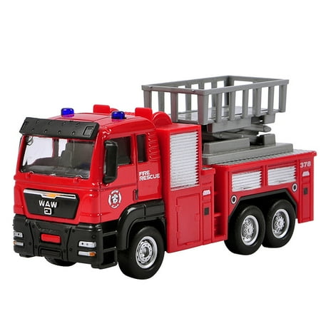Sm Pull Green - 1PCS 1:55 Simulation Push Pull Baby Toys Alloy Toy Car ABS Green Material Metal Car Model Engineering Vehicle Christmas Birthday New Year Friends Kids Gifts Fire Rescue Vehicle