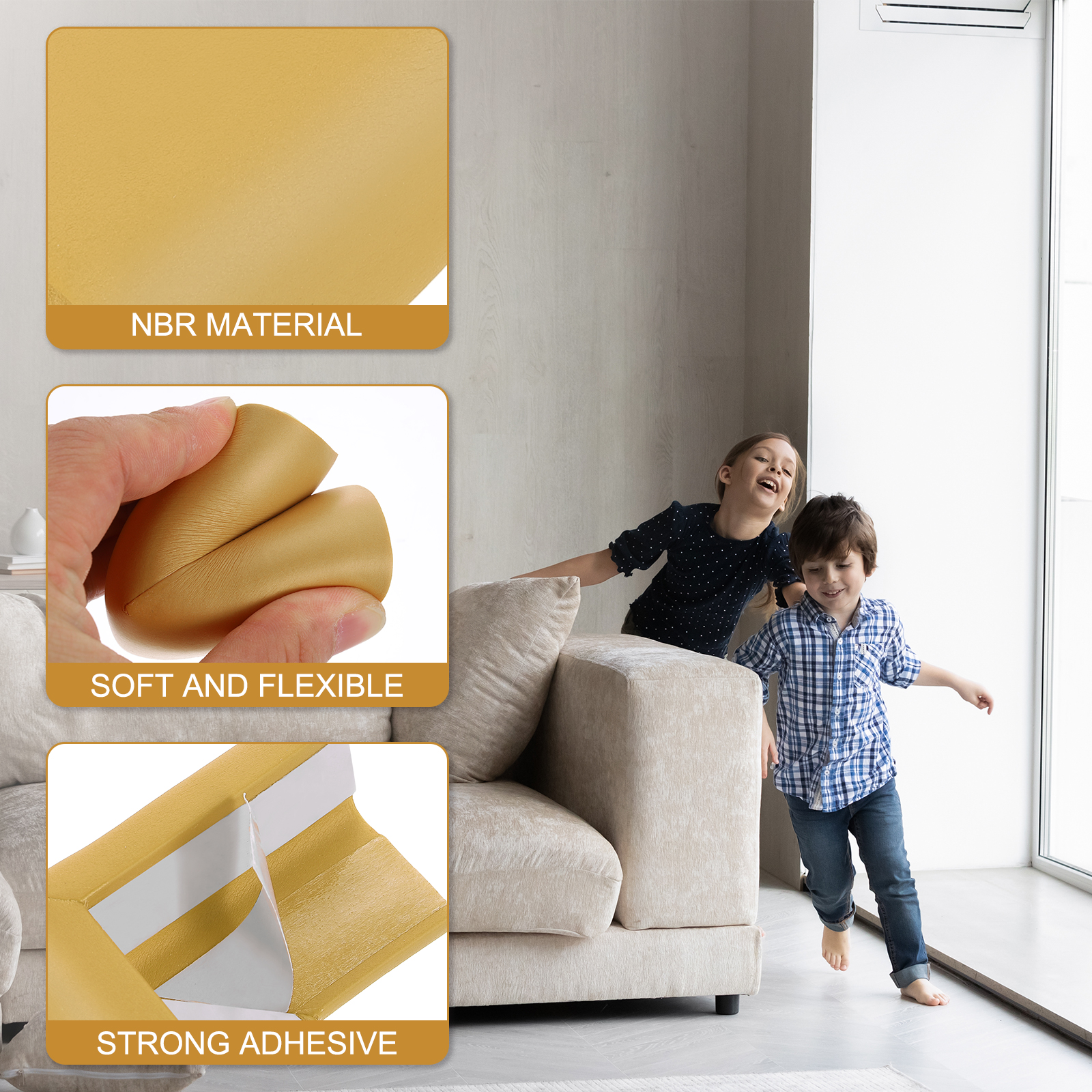 Unique Bargains Corner Protectors Furniture Guards Edges Bumpers Light Brown