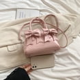 thumbnail image 3 of Bolso Hombro Mujer PU Bow Elegante Cruzado para Viajes Al Aire Libre () Rosa, 3 of 7