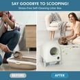thumbnail image 2 of Self Cleaning Cat Litter Box/Large Capacity for Multiple Cats 68L-9L/Smart App Control No Scooping/Automatic Cat Litter Box includes Garbage Bag,White, 2 of 7