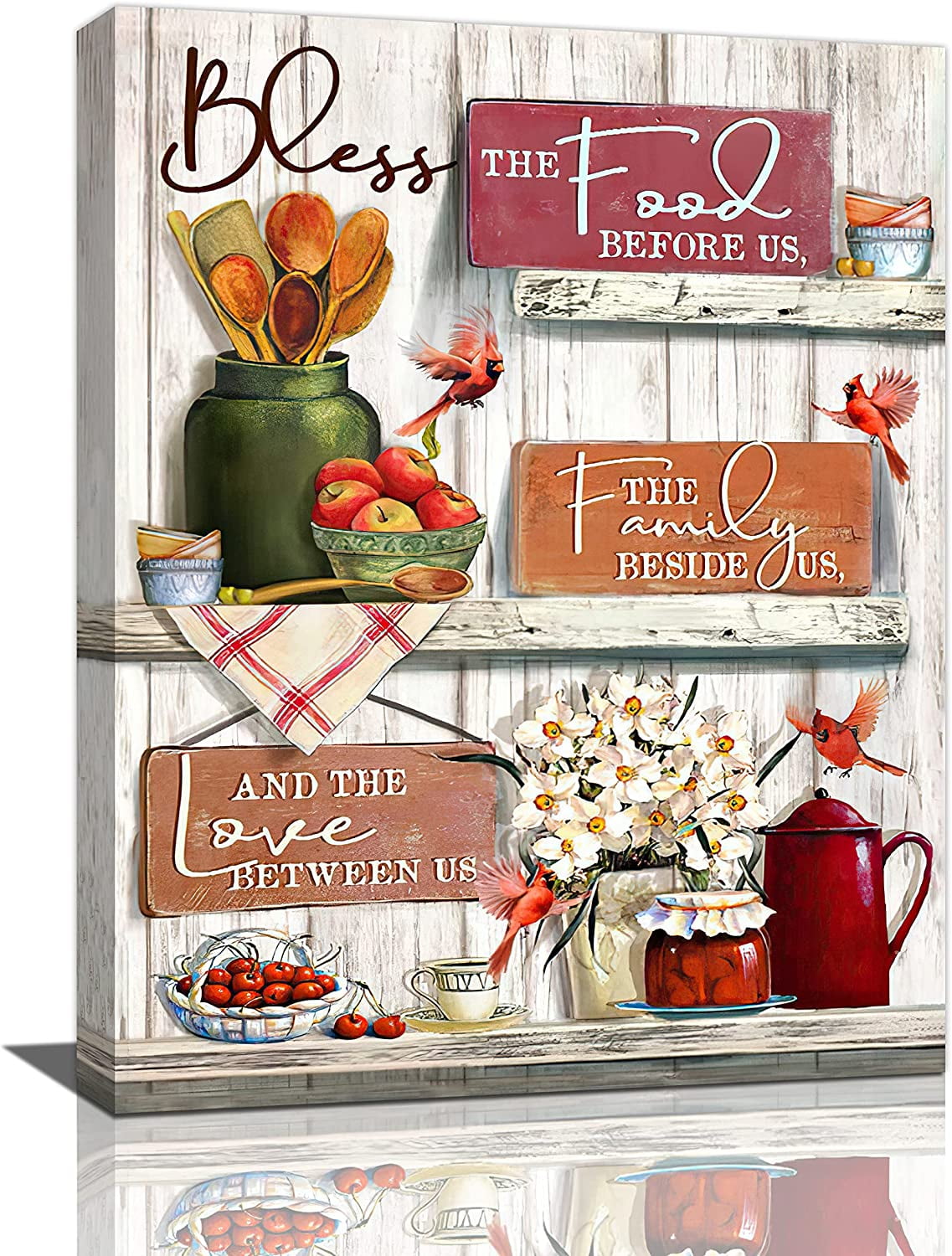 Rustic Kitchen Wall Art Farmhouse Bless Kettle Canvas Prints Painting Country Kitchen Pictures