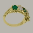 thumbnail image 4 of LBG British Made 18k Yellow Gold Natural Emerald & Opal Womens Eternity Ring - 33 size options - Size 5, 4 of 8