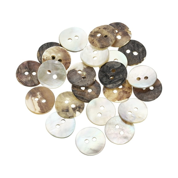 Uxcell 22 Pack Natural Shell Buttons, 2 Hole 15mm Mother of Pearl Buttons for Shirt Clothes Coats Suits Jacket Jeans Skirts Sewing Craft DIY Decoration, Primary Color