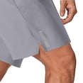 thumbnail image 6 of Amzcrzy Athletic Shorts for Men with Pockets Trendy Side Slit Reflective Strip Mens Shorts Elastic Drawstring Inside Waist Gym Shorts Casual Solid Color Quick Dry Sports Running Shorts Gray XL, 6 of 7