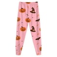 thumbnail image 5 of mgoYE Toddler Kids Little Girls Halloween Satin Pajamas Pumpkin Feather Trim Sleeve Button Sleepwear Pjs Set(Pink,3-4 Years), 5 of 9