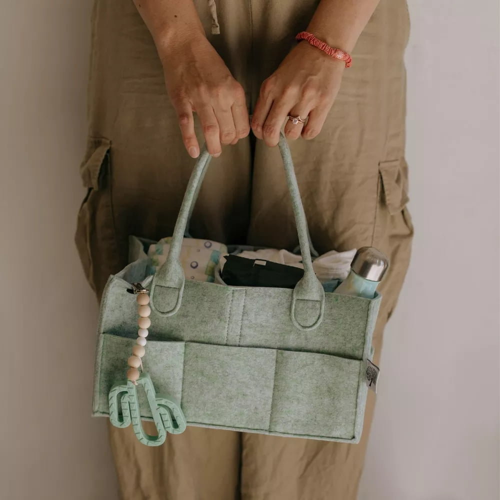 Co. Felt Diaper Caddy Regular - Sage Green