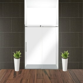 Aleko 3 8 Glass Hinge Shower Door 60 X 76 Inches Chrome