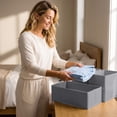 thumbnail image 7 of Non-Woven Fabric Drawer Organizer Bins, Foldable Storage Boxes for Clothes, Underwear, Socks, Set of 5, 11 x 5 x 5.5 Inches, 7 of 7