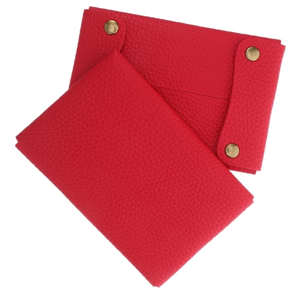 DEEPCRAFF 2-Pack Red PU Tissue Box Cover Portable Pocket Tissue Holder for Travel and Everyday Use