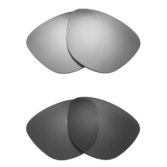 Walleva Polarized Titanium   Black Replacement Lenses For Oakley Moonlighter Sunglasses
