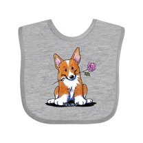 Inktastic Flower Corgi Boys or Girls Baby Bib