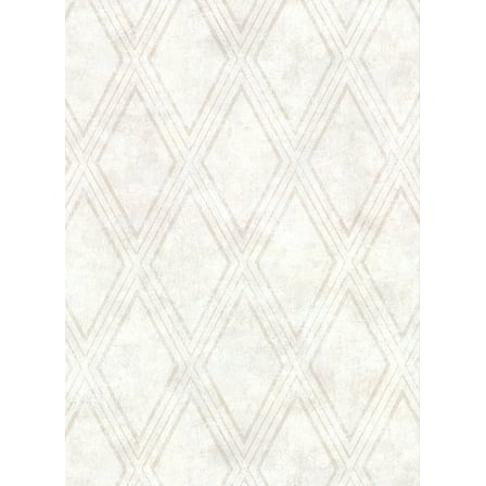 Warner Dartmouth Cream Faux Plaster Geometric Wallpaper, 27-in by 27-ft, 60.8 sq. ft